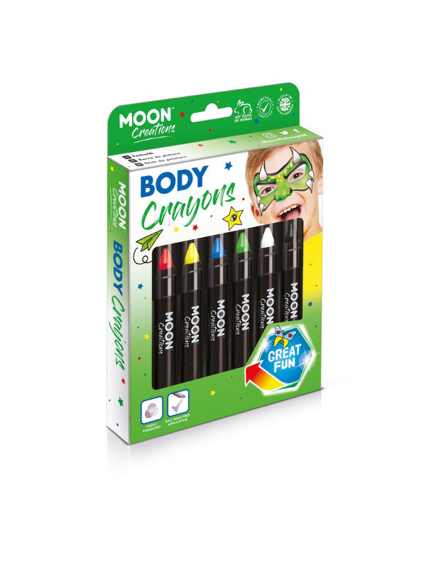 Moon Creations Body Crayons, Assorted Dress Loud