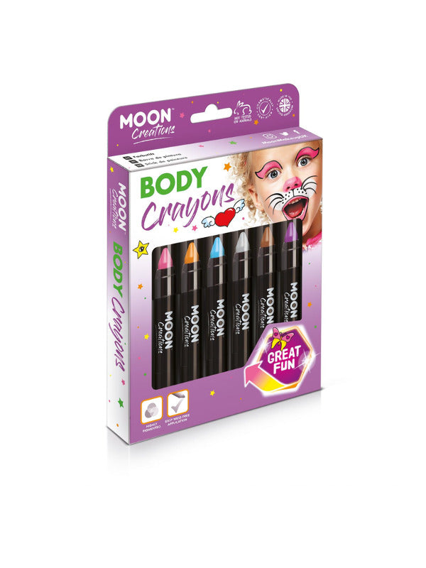 Moon Creations Body Crayons, Assorted Dress Loud