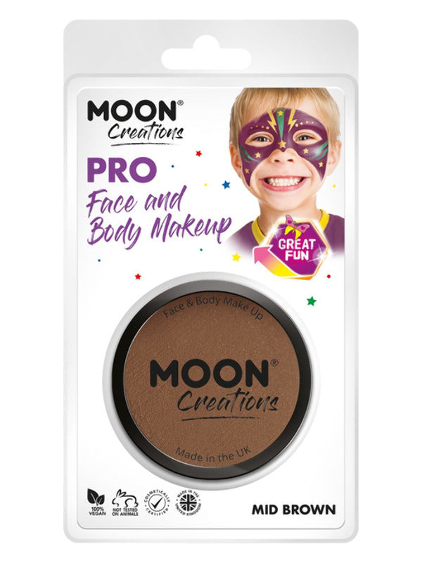 Moon Creations Pro Face Paint Cake Pot, Mid Brown Dress Loud