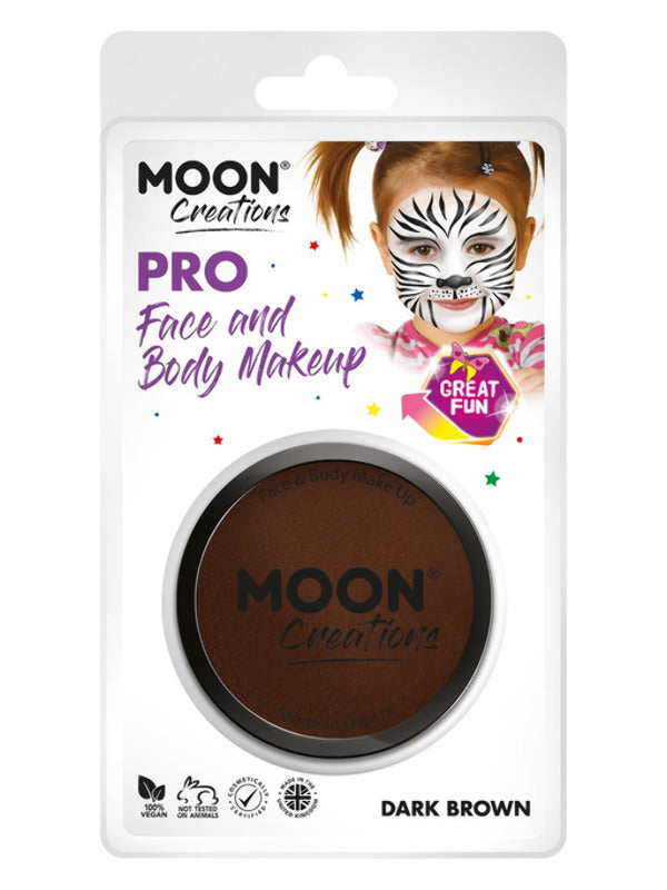 Moon Creations Pro Face Paint Cake Pot, Dark Brown Dress Loud