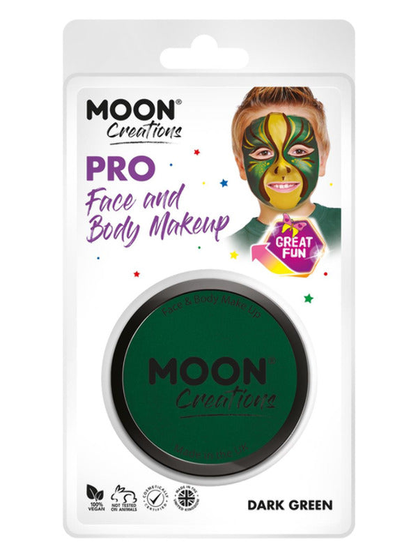 Moon Creations Pro Face Paint Cake Pot, Dark Green Dress Loud