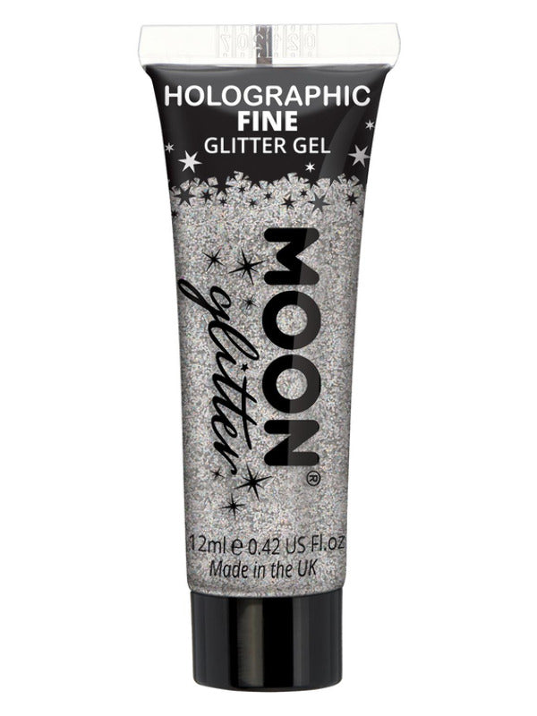 Moon Glitter Holographic Fine Glitter Gel, Silver Dress Loud