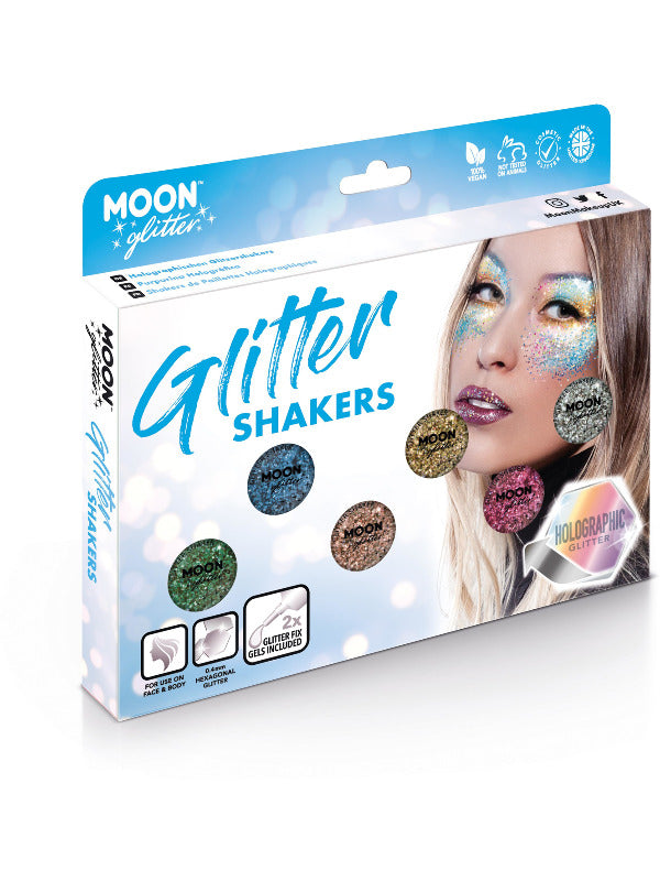 Moon Glitter Holographic Glitter Shakers, Assorted Dress Loud