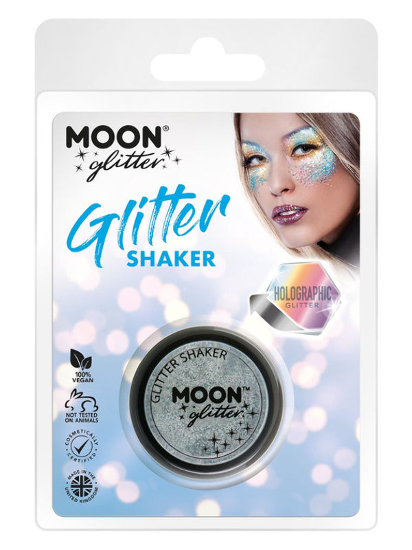 Moon Glitter Holographic Glitter Shakers, Silver Dress Loud