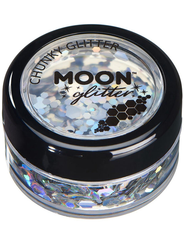 Moon Glitter Holographic Chunky Glitter, Silver Dress Loud