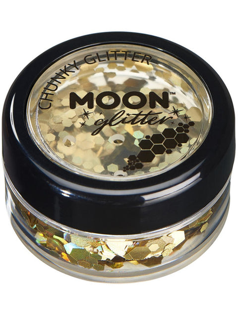 Moon Glitter Holographic Chunky Glitter, Gold Dress Loud