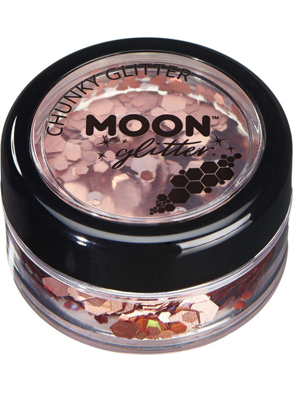 Moon Glitter Holographic Chunky Glitter, Rose Gold Dress Loud