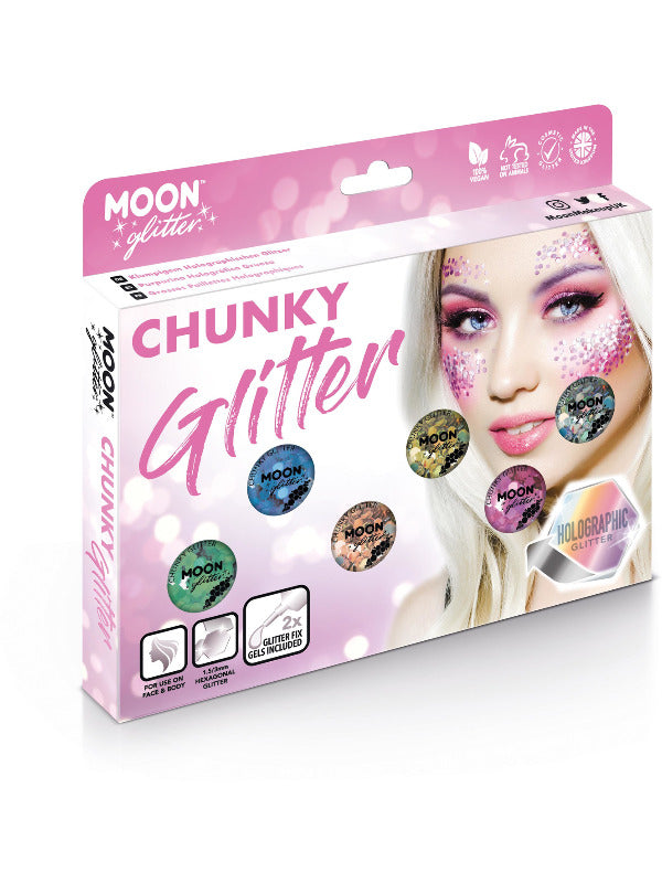 Moon Glitter Holographic Chunky Glitter, Assorted Dress Loud