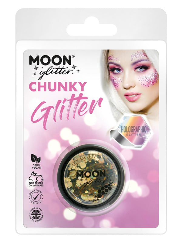 Moon Glitter Holographic Chunky Glitter, Gold Dress Loud