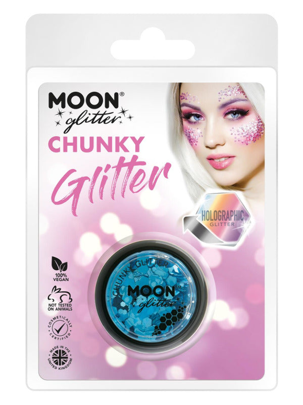 Moon Glitter Holographic Chunky Glitter, Blue Dress Loud