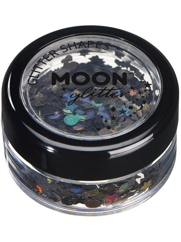 Moon Glitter Holographic Glitter Shapes, Black Dress Loud