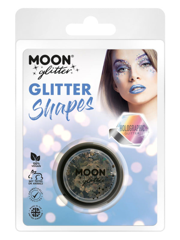 Moon Glitter Holographic Glitter Shapes, Black Dress Loud