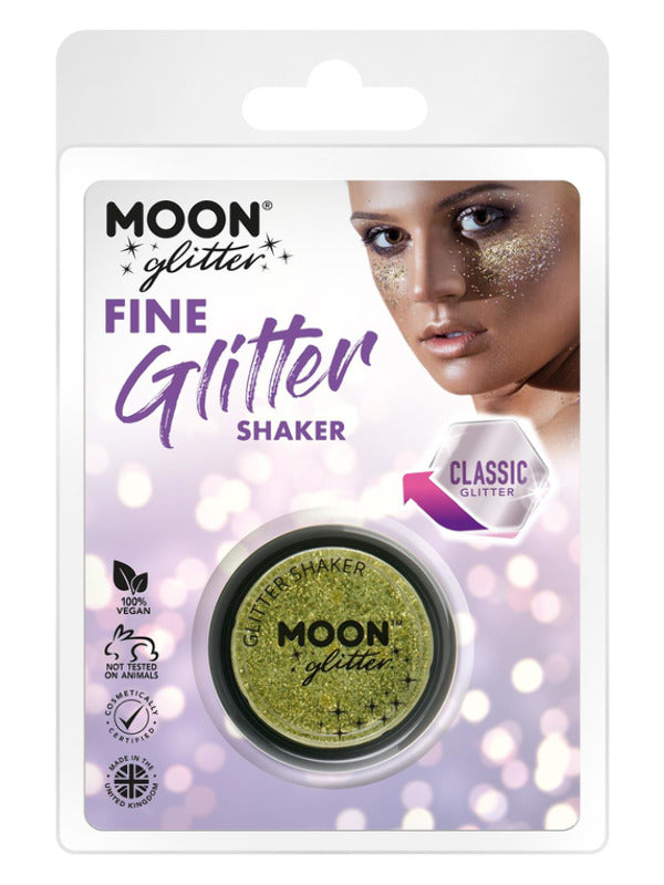 Moon Glitter Classic Fine Glitter Shakers, Gold Dress Loud