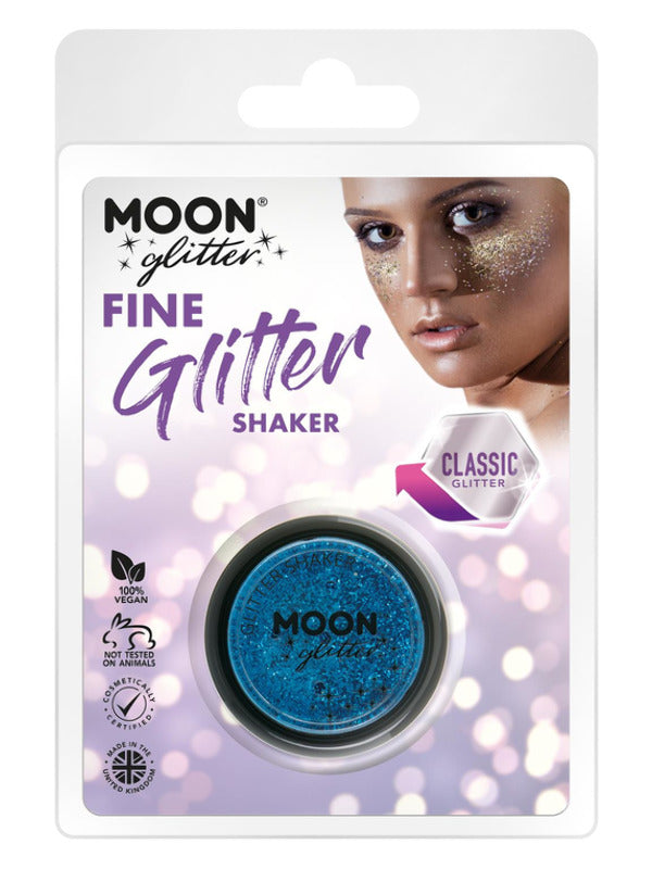 Moon Glitter Classic Fine Glitter Shakers, Blue Dress Loud