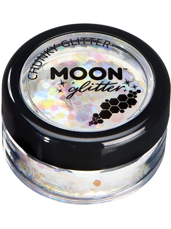 Moon Glitter Iridescent Chunky Glitter, White Dress Loud
