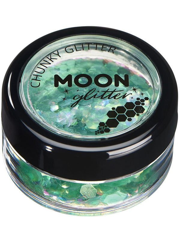 Moon Glitter Iridescent Chunky Glitter, Green Dress Loud