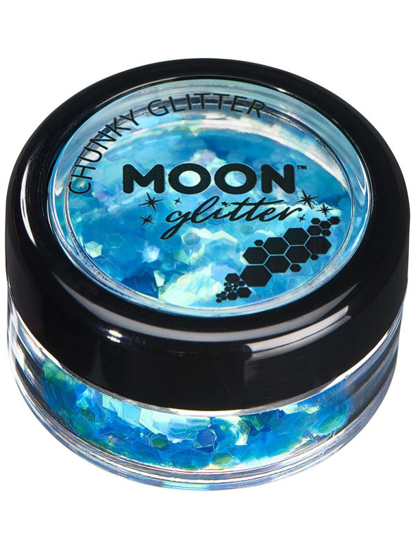 Moon Glitter Iridescent Chunky Glitter, Blue Dress Loud