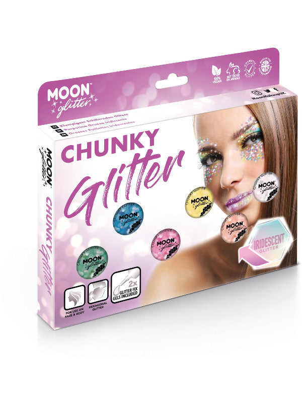 Moon Glitter Iridescent Chunky Glitter, Assorted Dress Loud