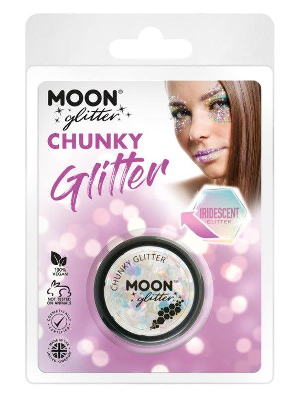 Moon Glitter Iridescent Chunky Glitter, White Dress Loud