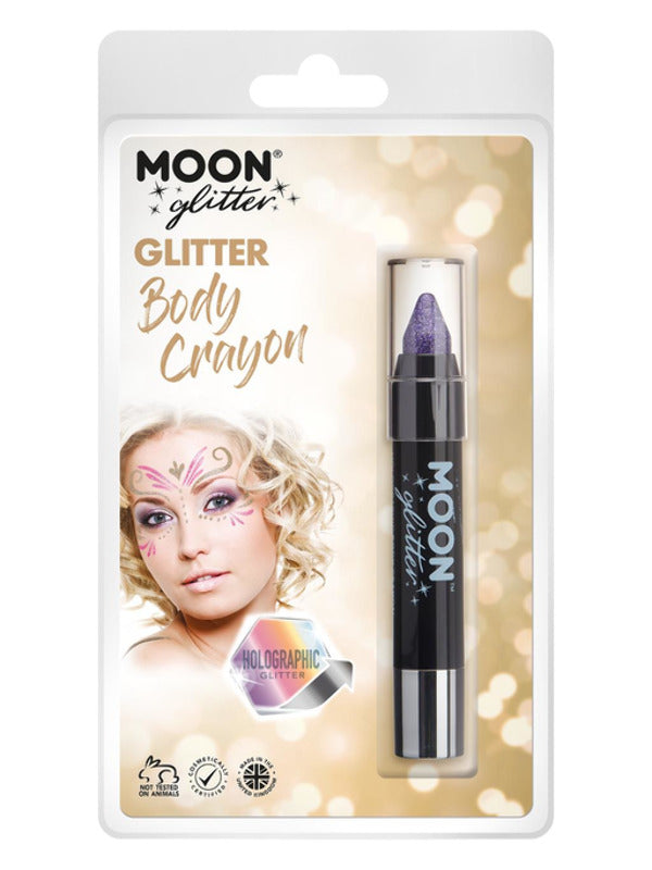 Moon Glitter Holographic Body Crayons, Purple Dress Loud