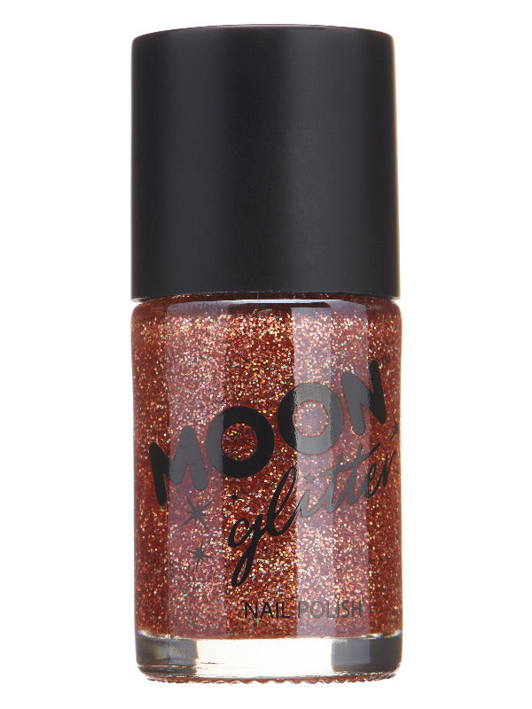Moon Glitter Holographic Nail Polish, Rose Gold Dress Loud
