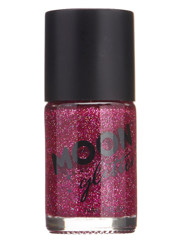 Moon Glitter Holographic Nail Polish, Fuchsia Dress Loud
