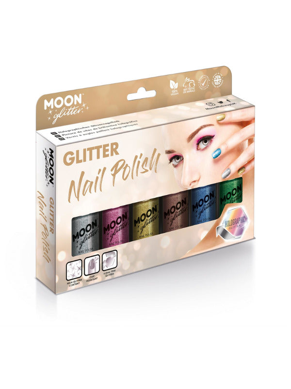 Moon Glitter Holographic Nail Polish, Assorted Dress Loud