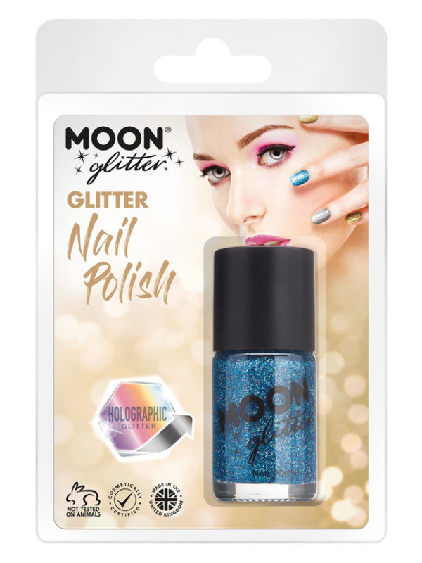 Moon Glitter Holographic Nail Polish, Blue Dress Loud