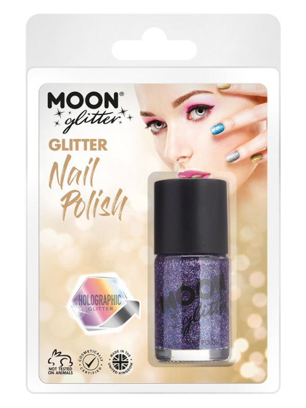 Moon Glitter Holographic Nail Polish, Purple Dress Loud