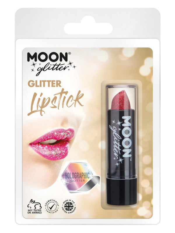 Moon Glitter Holographic Glitter Lipstick, Red Dress Loud