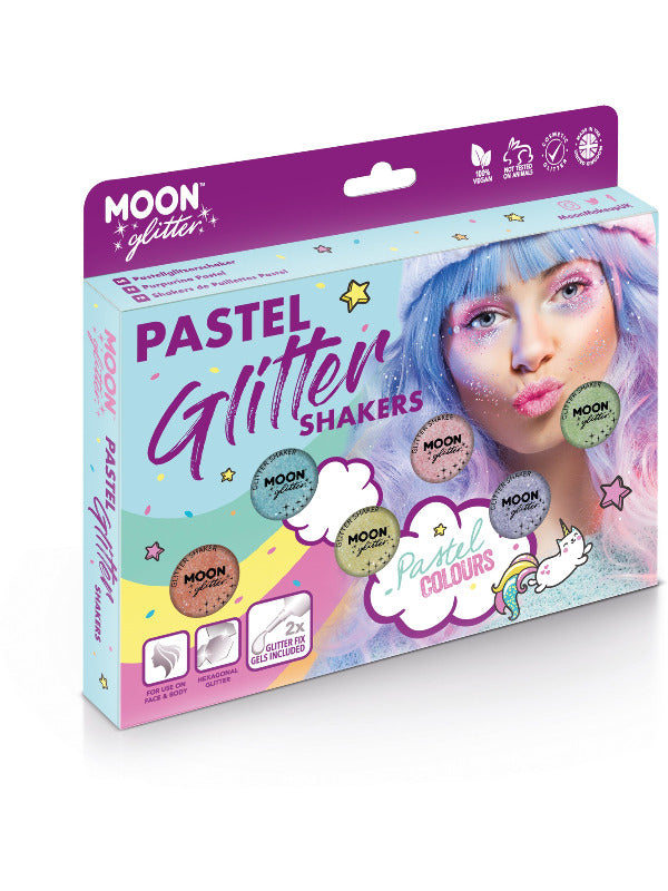 Moon Glitter Pastel Glitter Shakers, Assorted Dress Loud