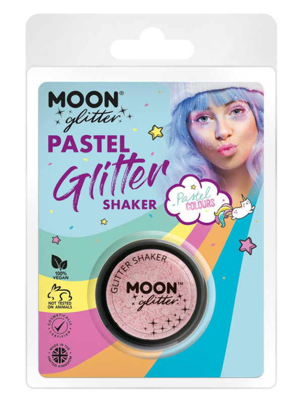 Moon Glitter Pastel Glitter Shakers, Baby Pink Dress Loud