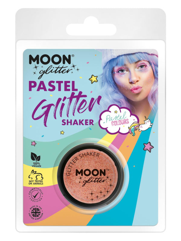Moon Glitter Pastel Glitter Shakers, Peach Dress Loud