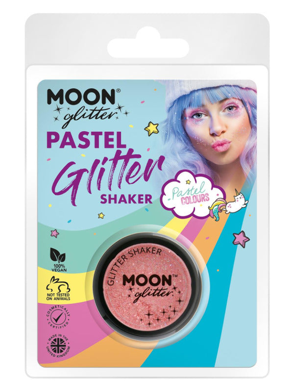 Moon Glitter Pastel Glitter Shakers, Coral Dress Loud