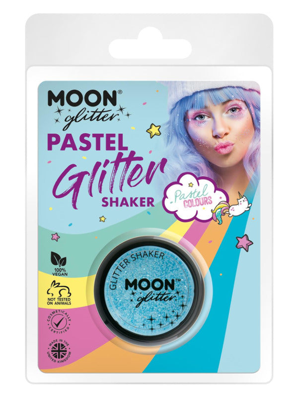 Moon Glitter Pastel Glitter Shakers, Baby Blue Dress Loud