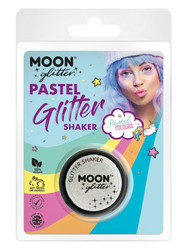 Moon Glitter Pastel Glitter Shakers, White Dress Loud