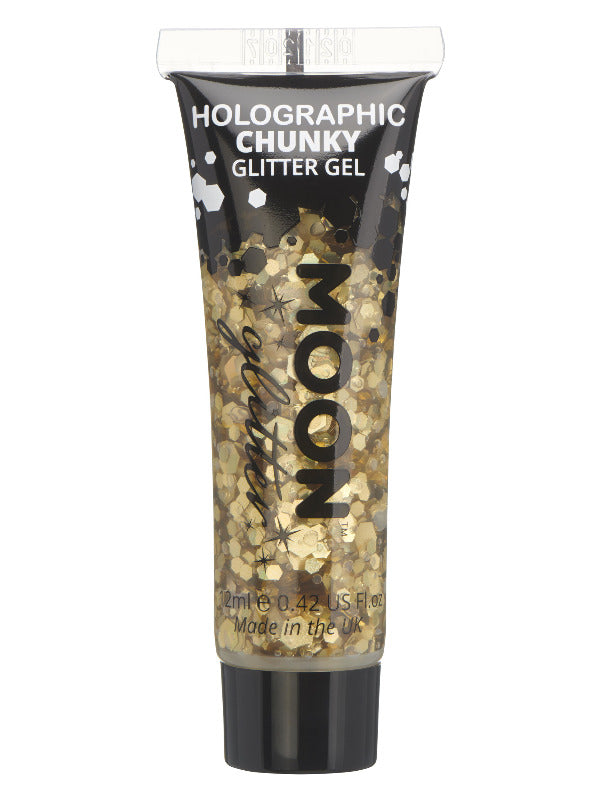 Moon Glitter Holographic Chunky Glitter Gel, Gold Dress Loud