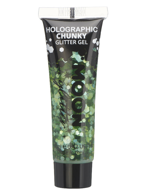 Moon Glitter Holographic Chunky Glitter Gel,Green Dress Loud