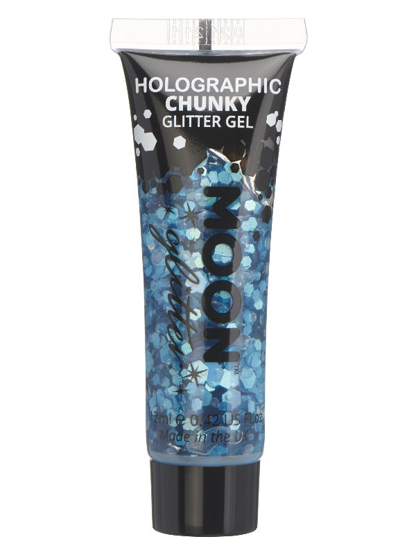 Moon Glitter Holographic Chunky Glitter Gel, Blue Dress Loud