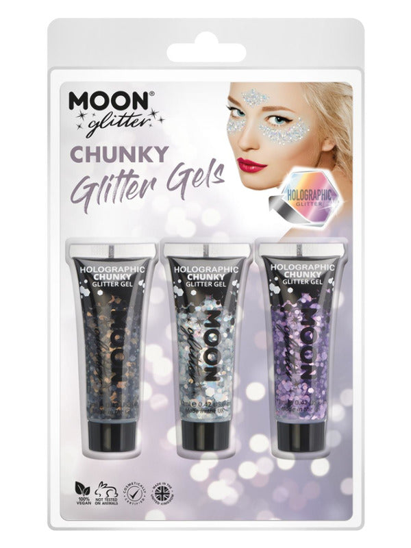 Moon Glitter Holographic Chunky Glitter Gel, Dress Loud