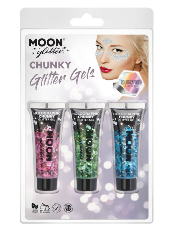 Moon Glitter Holographic Chunky Glitter Gel, Dress Loud