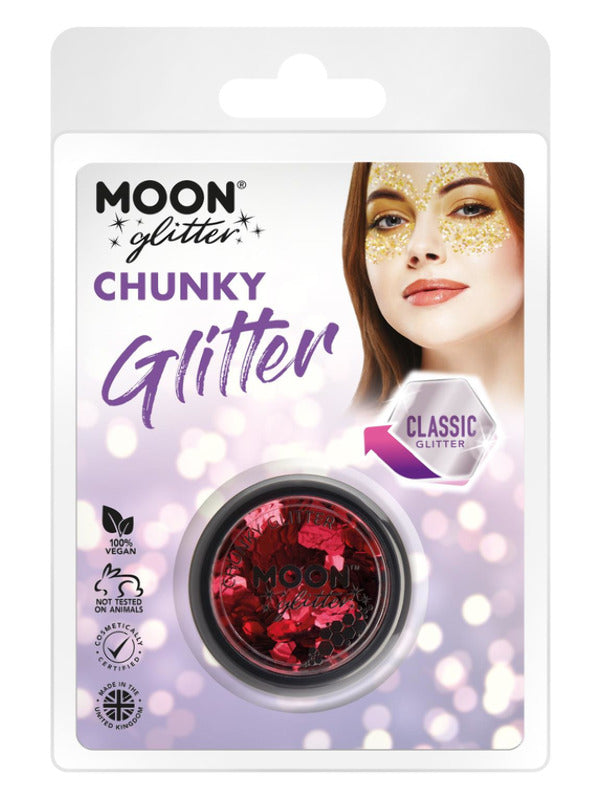 Moon Glitter Classic Chunky Glitter, Red Dress Loud