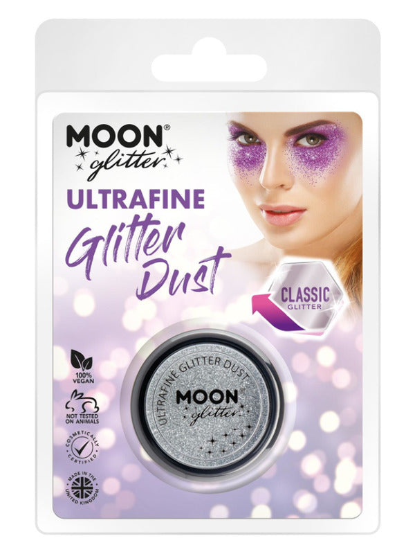 Moon Glitter Classic Ultrafine Glitter Dust,Silver Dress Loud