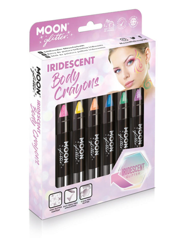 Moon Glitter Iridescent Body Crayons, Assorted Dress Loud