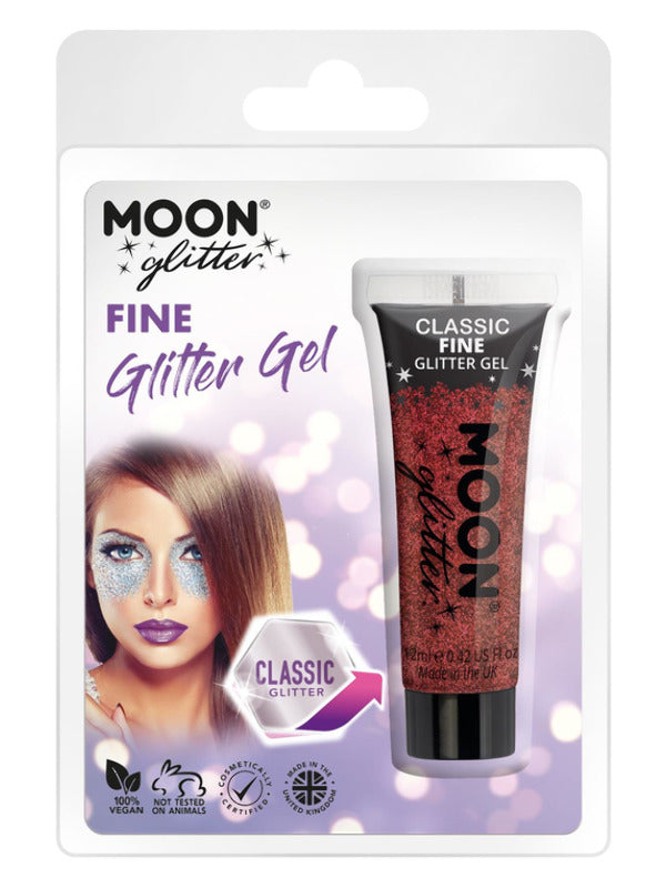 Moon Glitter Classic Fine Glitter Gel, Red Dress Loud