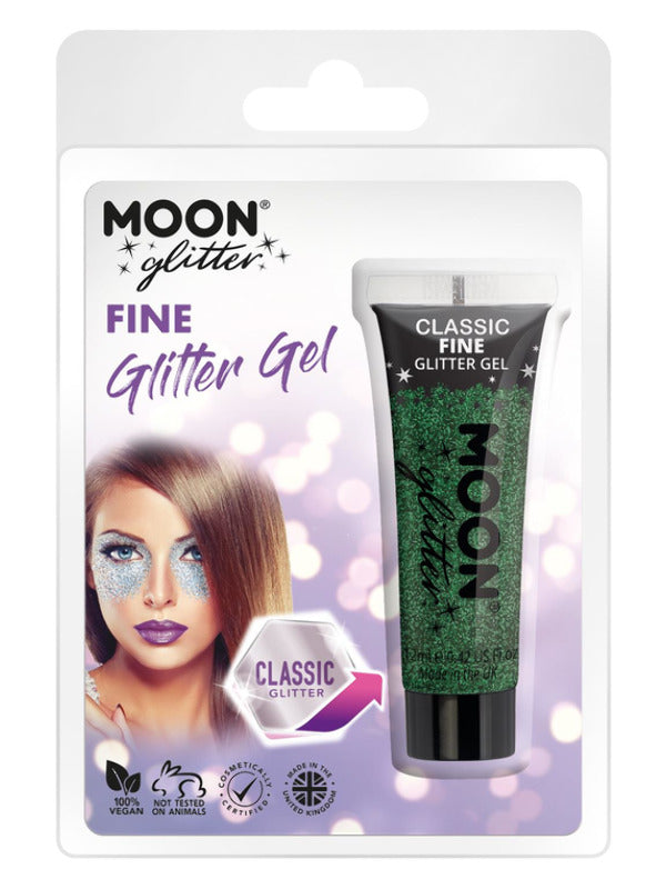 Moon Glitter Classic Fine Glitter Gel, Green Dress Loud