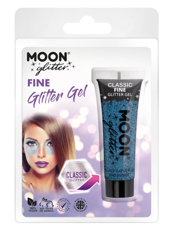Moon Glitter Classic Fine Glitter Gel, Blue Dress Loud