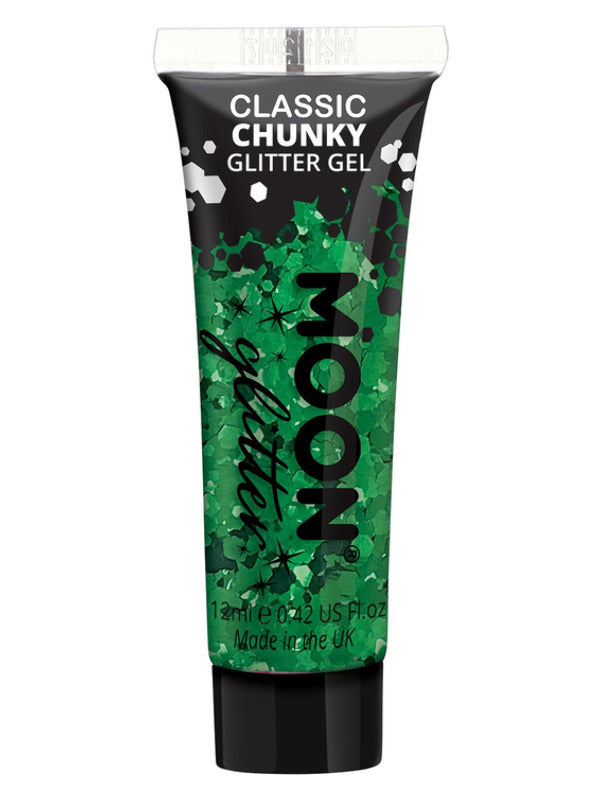 Moon Glitter Classic Chunky Glitter Gel, Green Dress Loud