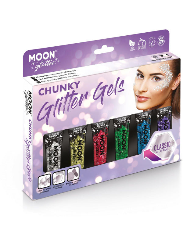 Moon Glitter Classic Chunky Glitter Gel, Assorted Dress Loud