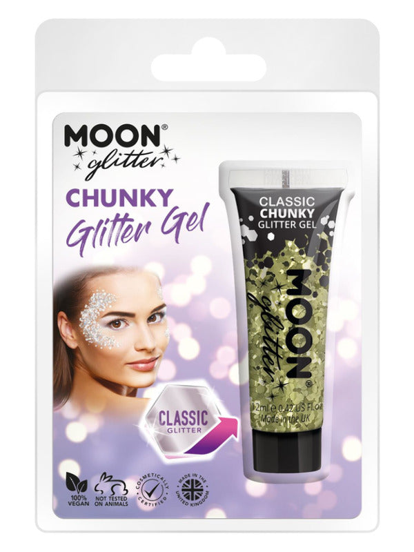 Moon Glitter Classic Chunky Glitter Gel, Gold Dress Loud